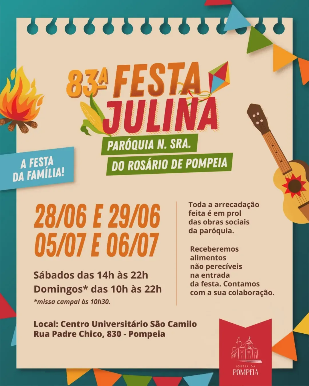 83ª Festa Julina da Paróquia Nossa Senhora do Rosário de Pompeia 2025