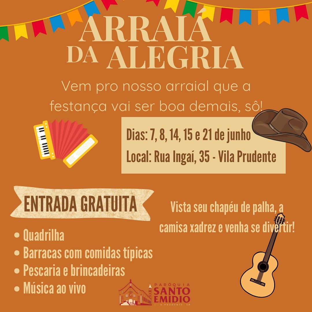 Arraiá da Paróquia Santo Emídio 2025 na Vila Prudente 