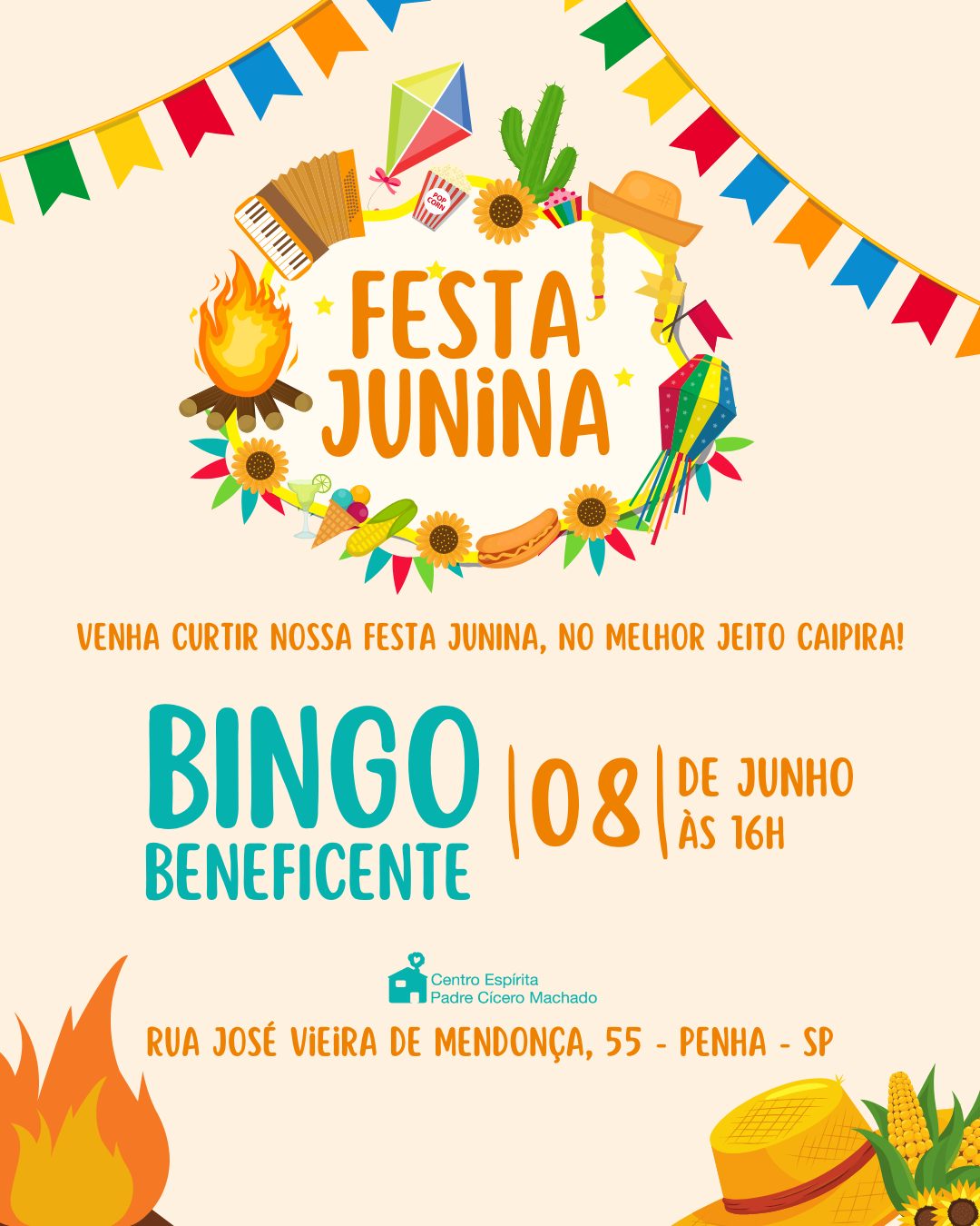 Festa Junina Beneficente do Centro Espírita Padre Cícero Machado 2025