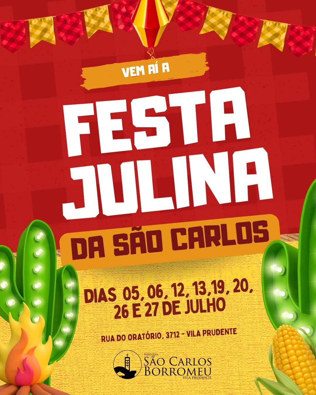 Festa Julina da São Carlos Borromeu na Vila Prudente 2025 