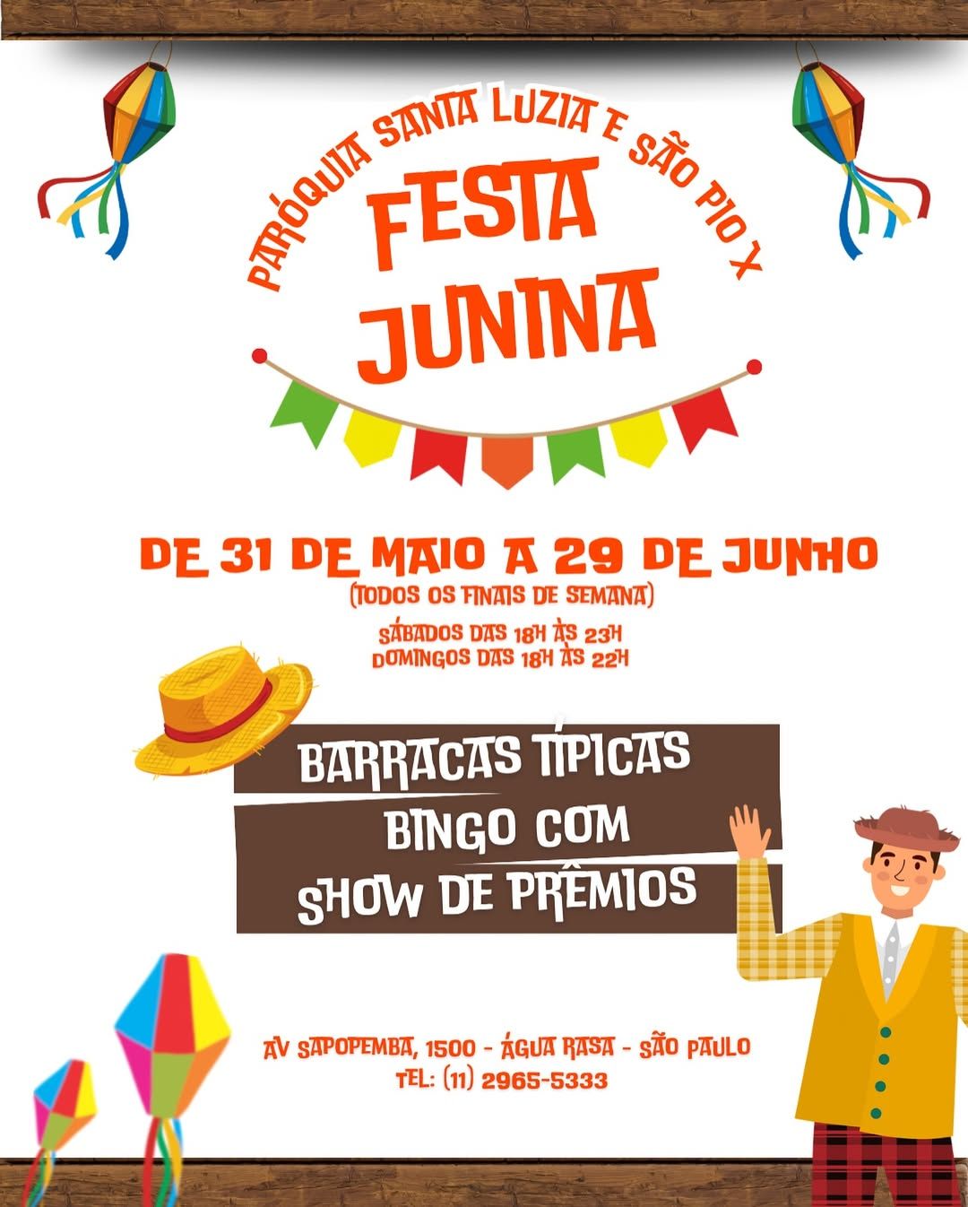 Festa Junina da Paróquia São Pio X e Santa Luzia 2025