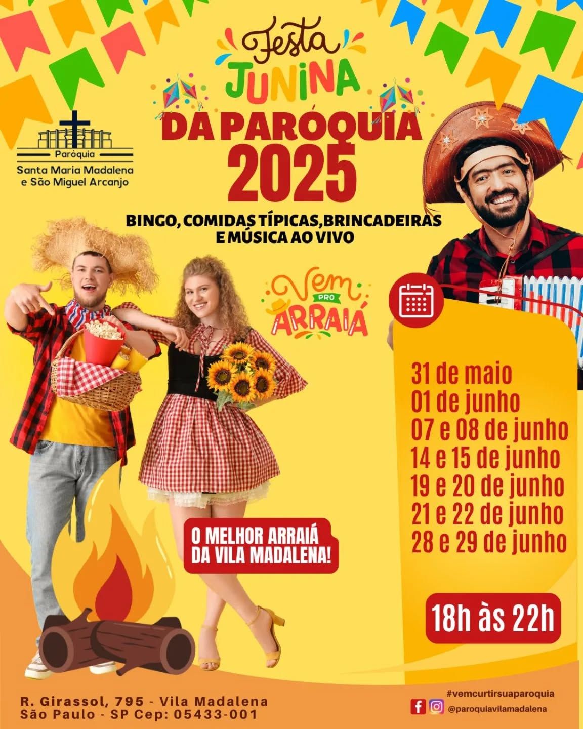 Festa Junina da Paróquia Santa Maria Madalena e São Miguel Arcanjo 2025