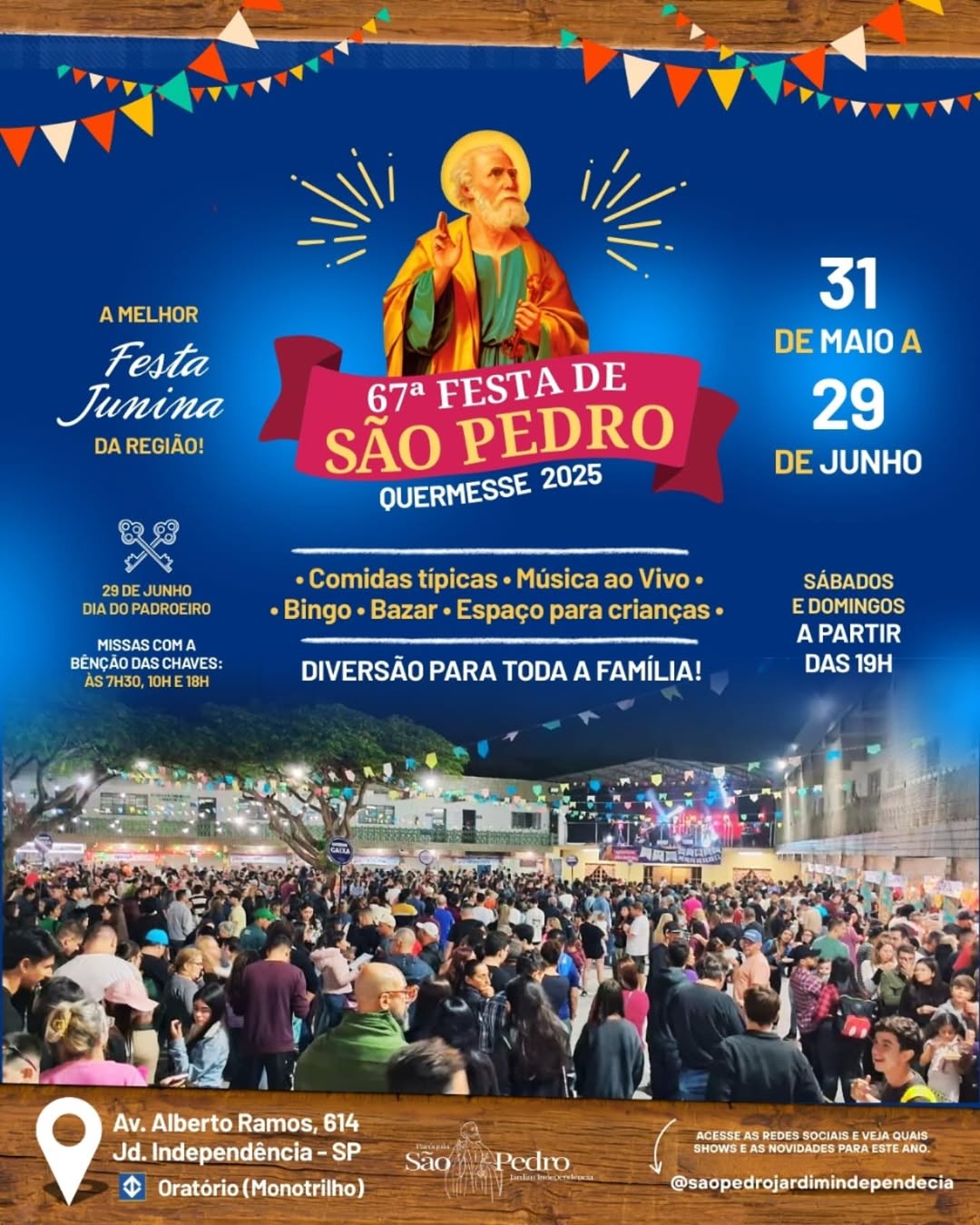 67ª Festa de São Pedro do Jardim Independência 2025