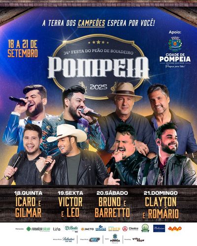 34ª Festa do Peão de Boiadeiro de Pompeia 2025