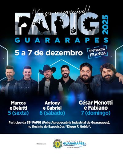 39ª FAPIG – Feira Agropecuária Industrial de Guararapes 2025