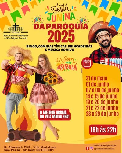 Festa Junina da Paróquia Santa Maria Madalena e São Miguel Arcanjo 2025